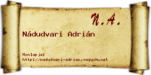 Nádudvari Adrián névjegykártya